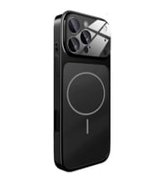 ?Phone 17 Pro ile Uyumlu Magsafe Destekli Kablosuz ?arj �zellikli Kamera Lens Korumal? ??k Metal G�r�n�ml� Telefon K?l?f?