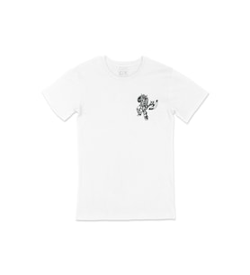 Viking Kalkan ve Balta Cep Logo Tasarımlı Beyaz Tişört