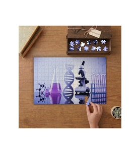 Laboratuvar Malzemeleri - DNA Tasarımı 240 parça Ahşap Puzzle Ahşap Kutuda MP02572