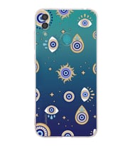 PrintiFy Huawei Y7 2019 ile Uyumlu Nazar Boncuğu 5  Kamera Korumalı Şeffaf Silikon Kılıf