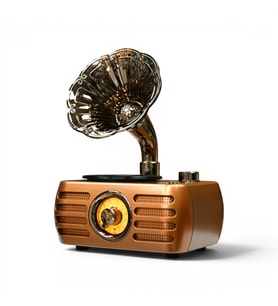 Nostaljik Trend Tasarım Gramafon Radyo,Bluetooth Özellikli Nostalji Radyo