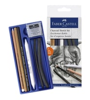 FABER CASTELL KARTON KUTU CHARCOAL SKETCH KÖMÜR ESKİZ KALEM SETİ 7 PARÇA