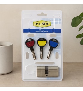 68mm 6 Pim Bilyalı Silindir Göbeği (Nikel Saten, 3 Anahtar)