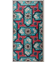Armada Çini 10x20 Cm ED 218 Turkuaz Geometrik El dekoru Çini Karo