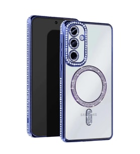 Samsung Galaxy A35 5g Joke Simli Magneticsafe Kılıf - Mavi