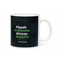 Web Tasarımcısı Hediyesi Kod Temalı Özel Baskılı Porselen Kupa Bardak