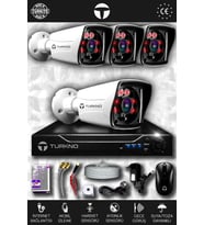 TURKNO 4 Kameralı Karia 4 Dış Kamera Set HDD'siz Full HD Gece Görüşlü Güvenlik Kamerası Sistemi