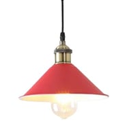 Rys Retro Metal Kırmızı Tekli Sarkıt Kafe Mutfak Aydınlatma Çap.30 cm (Burnt Olive)