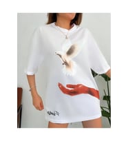 Dijital Baskılı T-Shirt - Beyaz
