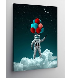 Kanvas Tablo Balonlar Ve Astronot