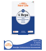 New Life 4 Hepa 30 Softgel Kapsül Türkiye Menşeli Choline ve Silybin İçeren Takviye Edici Gıda