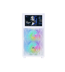 POWERBOOST PB-P4367BW 3-RGB Fanlı LCD Ekranlı Gaming Mid-Tower PC Kasası Beyaz