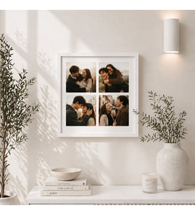 Beyaz Renk Kare Fotoğraflı Çerçeve