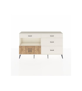 Arges Konsol Tek Raflı 4 Çekmeceli 2 Kapaklı 176x30x99 Aytaşı-Çam/Aytaşı