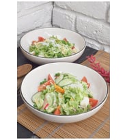 Modern 2'li Salata Kasesi 21cm (Siyah)