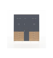 Arges Dolap 8 Raflı 8 Çekmeceli 3 Askılı 220x30x243 Aytaşı-Antrasit/Çam