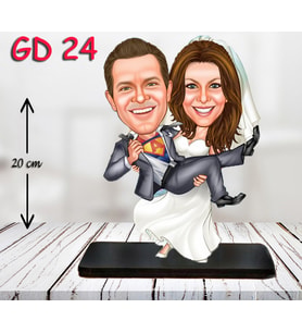 Kişiye Özel Ahşap Biblo - Gelin Damat Biblo 5 ( 3D Biblo )