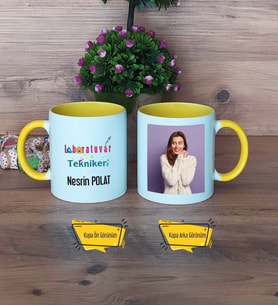 Laboratuvar Teknikeri Kupa Bardak Sarı Fotoğraflı Tıp Bayramı Hediyesi