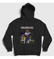 Presmono Unisex Beyaz invasion Chuck Norris Kapüşonlu Sweatshirt 257293tt (Siyah)
