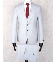 Jan Carlucci Slim Fit Sivri Yaka-Çift Yırtmaç Taş Rengi Drop 6 Yelekli Takım Elbise