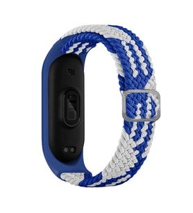 Xiaomi Mi Band 6 Mi Band 5 Kordon Tokalı Örgü Band (MAVI-BEYAZ)