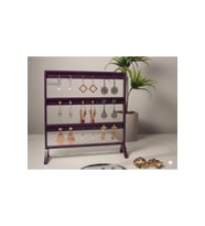 Şık Modern Küpe Standı, Mor Takı Düzenleyici, Takı Standı , Küpe askısı , 3 bölmeli Organizer