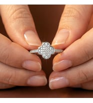 Valmont Accessories Ayarlanabilir Kristal Taşlı Yonca Yüzük Zarif Işıltılı Kadın Yüzük