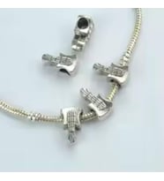 Gitar, Takantakana Worldshop, Pandora, Bileklik Uyumlu, Gümüş, Charm  (1Adet)
