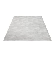 Makine Kaymaz Yıkanabilir Beyaz Geometrik Viskon Salon Halısı Mutfak Halısı Koridor Halısı Yolluk krem