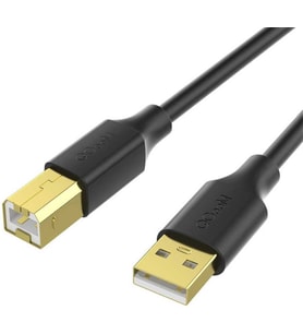 Tarayıcı, Yazıcı, Fotokopi, Fax İçin USB A 'Dan USB B 'ye Çevirici Dönüştürücü 1.83 Metre Kablo (Siyah)