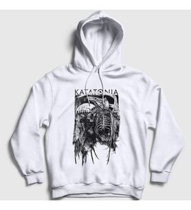 Presmono Unisex Beyaz Death Katatonia Kapüşonlu Sweatshirt 89683tt