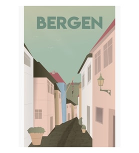Bergen Tablo Ahşap Poster Dekoratif
