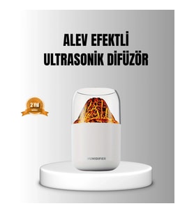 Mey İthalat® Alev Efektli Ultrasonik Uçucu Yağ Difüzörü 280ml Su Tanklı ve Sessiz Çalışma Özellikli