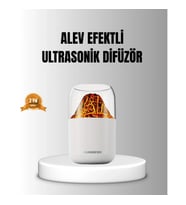 Mey İthalat® Alev Efektli Ultrasonik Uçucu Yağ Difüzörü 280ml Su Tanklı ve Sessiz Çalışma Özellikli