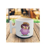 T Kulp Nescafe Fincanı Baykuş Baskılı