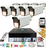 5 li Araç İnsan Yüz Tanımalı Hareket Algılayan 5 MP Lens 15 Warm Led Gece Renkli Kamera Seti 5915W-PLS