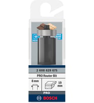 1 x PRO düz freze, altta bulunan kılavuz bilyalı rulmanlı (yumuşak ahşap, sert ahşap, çap 19 mm, profesyonel aksesuar el frezesi, düzeltme yönlendirici)