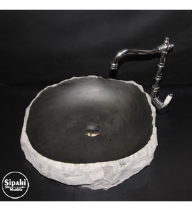 Sipahi Marble Bazalt Şekilsiz Tasarım Lavabo
