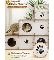 CATSSLE Kedi Oyun Evi ve Tüneli Modüler 3 Katlı Karton