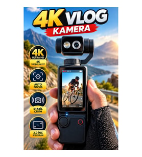 Taşınabilir 4K Vlog Kamera 2.0 İnç IPS Ekran Ayarlanabilir Lens Auto Focus Stabil Çekim