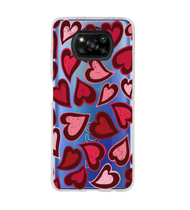 Poco X3 Pro Uyumlu Kalp Desenli Şeffaf Telefon Kılıfı