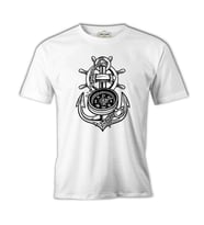 Anchor Compass Ship Helm Beyaz Erkek Tshirt