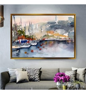 Altın Çerçeveli dekoratif tablo a689 (Gold)