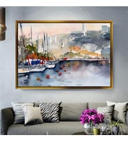 Altın Çerçeveli dekoratif tablo a689 (Gold)