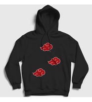 Presmono Unisex Siyah Akatsuki Anime Naruto Kapüşonlu Sweatshirt 131801tt