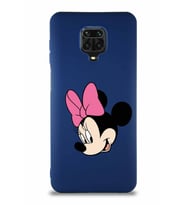 Xiaomi Redmi Note 9 Pro Soft Premier Kapak Minnie Mouse-B Tasarımlı Silikon Kılıf - Lacivert (Şeffaf)