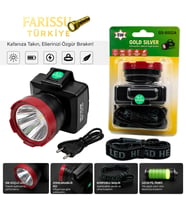 Gold Silver GS-5032A 5W Şarj Edilebilir LED Kafa Feneri Lambası - 600 Metre Uzun Menzilli