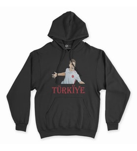 Türkiye Milli Takım Siyah Kapşonlu Sweatshirt Hoddie