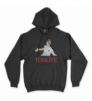 Türkiye Milli Takım Siyah Kapşonlu Sweatshirt Hoddie
