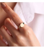 14K Altın Şövalye Yüzük (Kişiselleştir) Sade 1.0 cm (Çok Renkli)